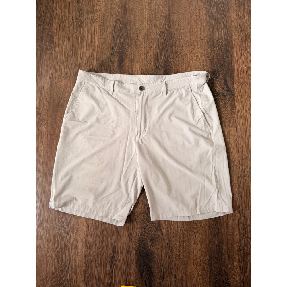 Caribbean‎ Isle Breeze Performance Mens 38 Flat Front Shorts khaki Golf Casual